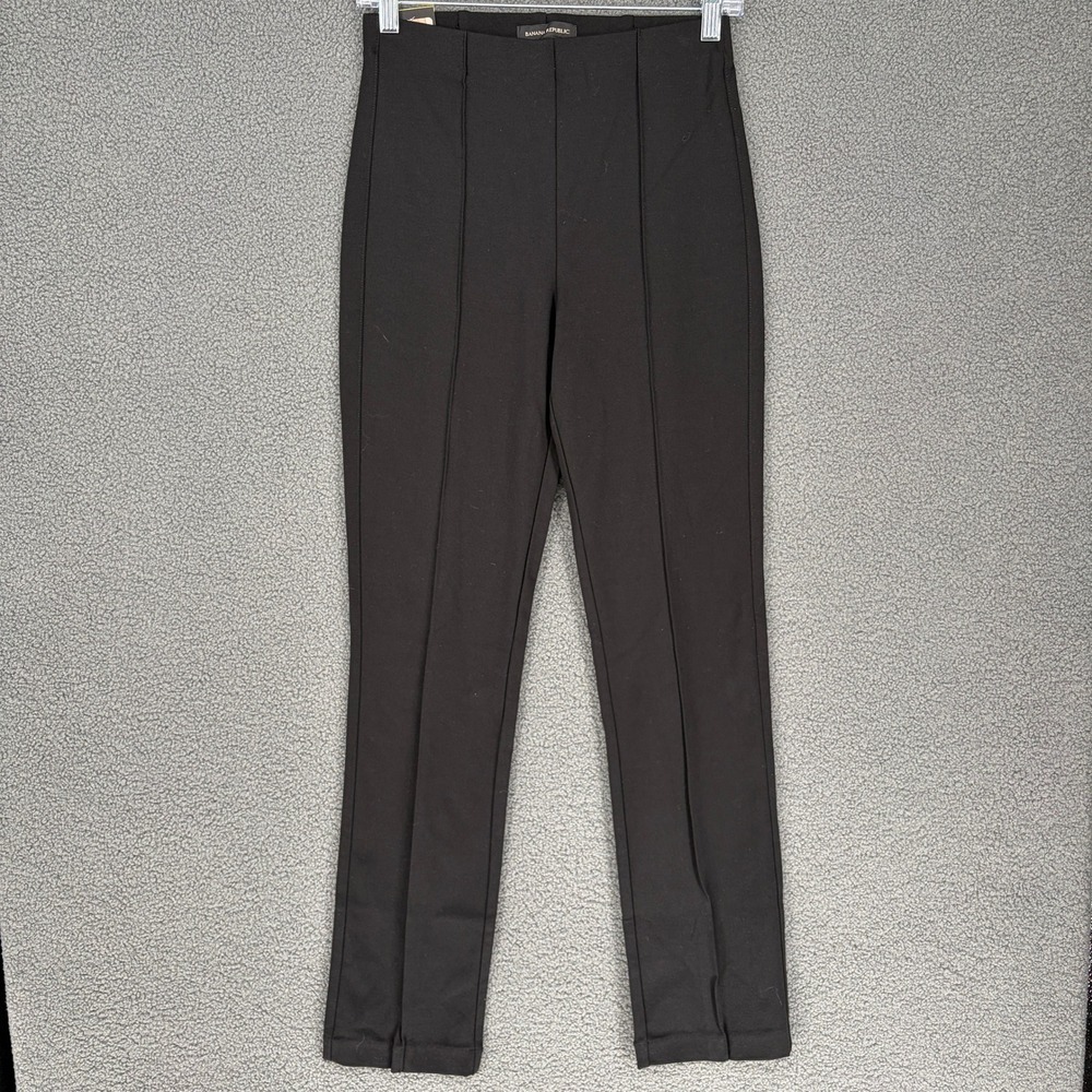 Banana Republic Womens Black Ponte Pant Slim Fit High Rise Size S NEW